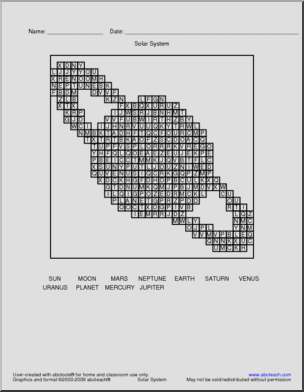 Word Search: Solar System