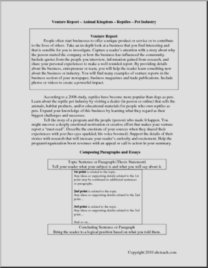 Writing: Business Venture Report on Reptile Pet Industry (middle/high)