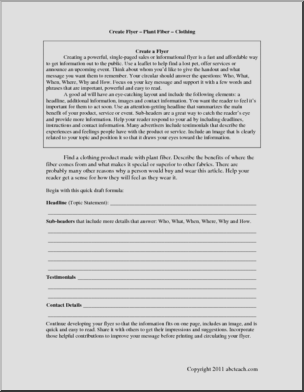 Promotional Flyer Describing Plant Fiber Textiles (middle/high) Writing