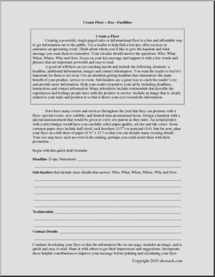 Writing: Create a Promotional Flyer for a Zoo Facility (middle/high)