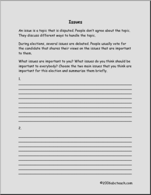 Writing Prompt: Issues (upper elem/middle)