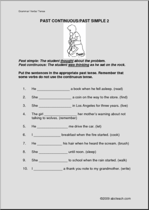 Past Simple or Past Continuous 2 (upper elem/ESL) Worksheet