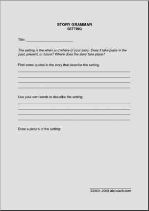 Story Grammar Worksheets