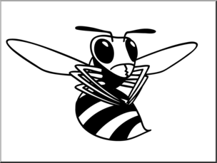 Clip Art: Basic Words: Yellowjacket B&W Unlabeled