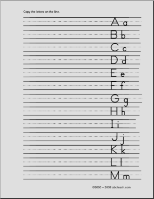 Handwriting Practice: Manuscript Letters Aa-Zz for left-handers (ZB-Style Font)