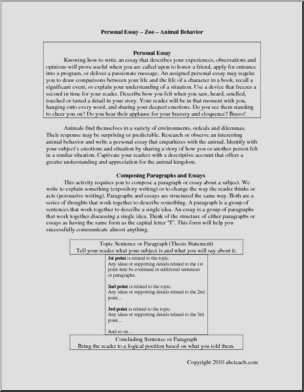 Writing: Personal Essay on Animal Behavior (middle/high)